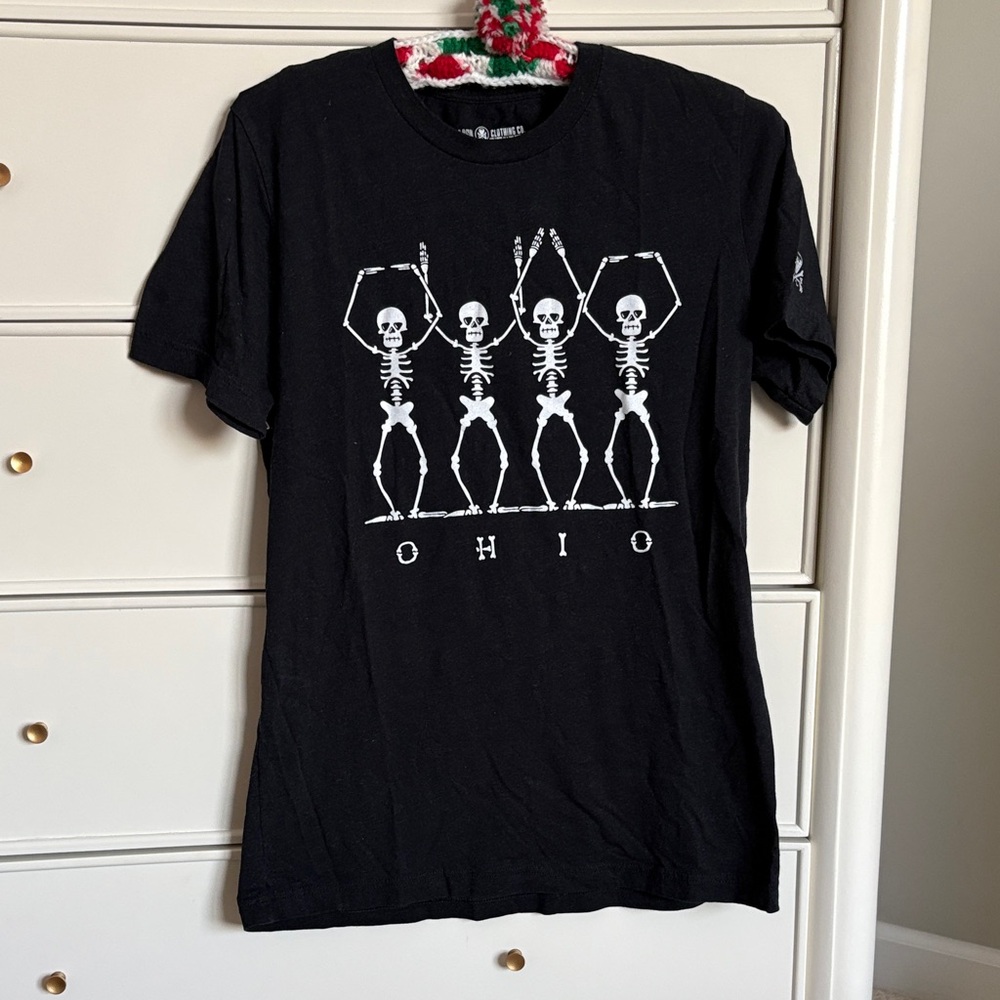 Ohio State Black Skeleton Graphic T-Shirt